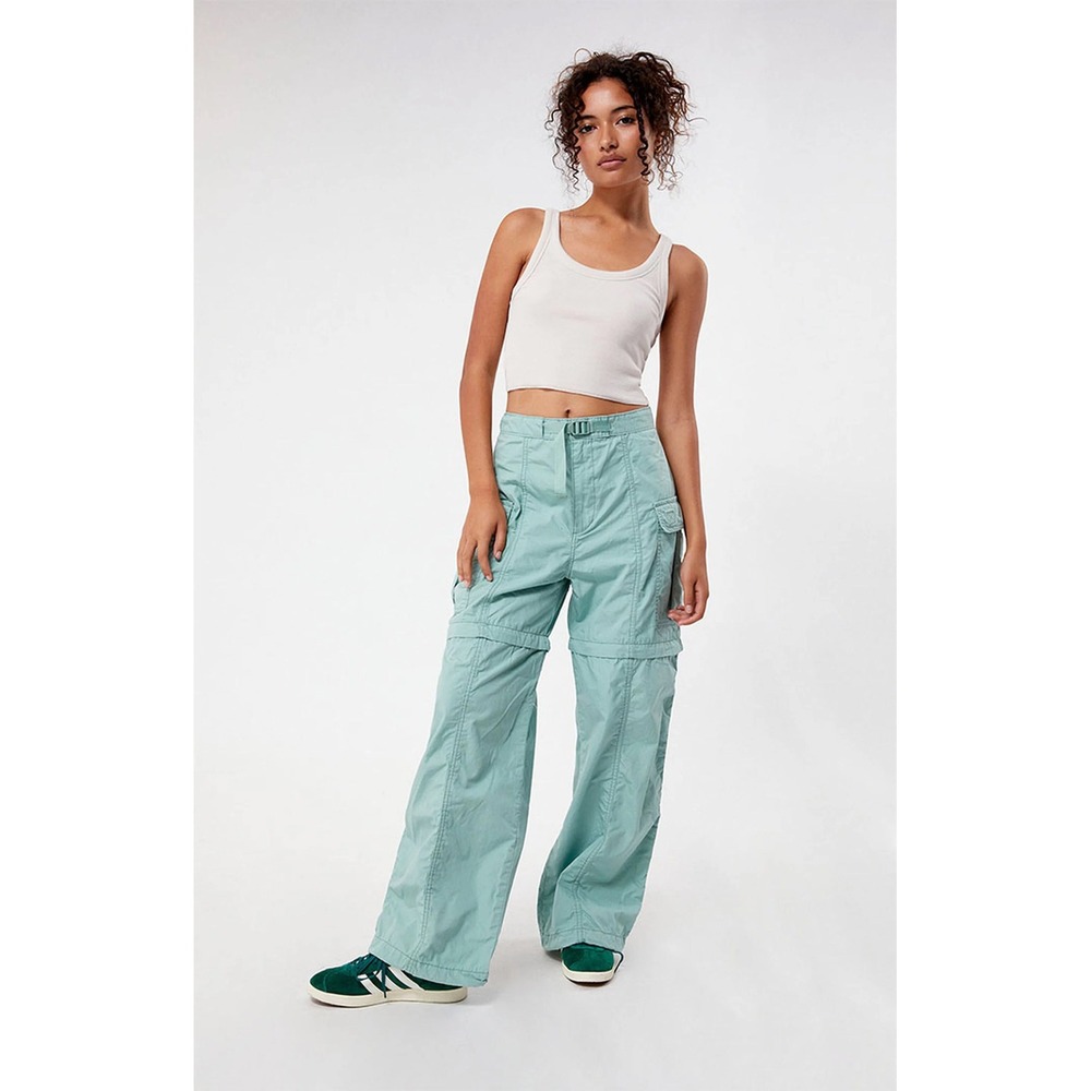 Levis Convertible Pants Women's 26 Cargo Green Zip Off Shorts High Rise Utility